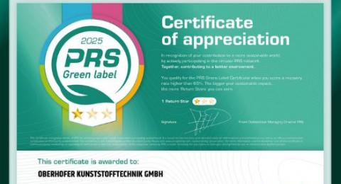 Oberhofer Kunststoff PRS Greenlabel Nachhaltigkeit nachhaltiges Handeln, Ressourcenschonung und partnerschaftliche Verantwortung
